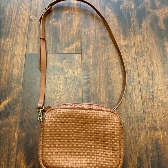 Quince Handbags - Quince Brown Woven Leather Crossbody Bag